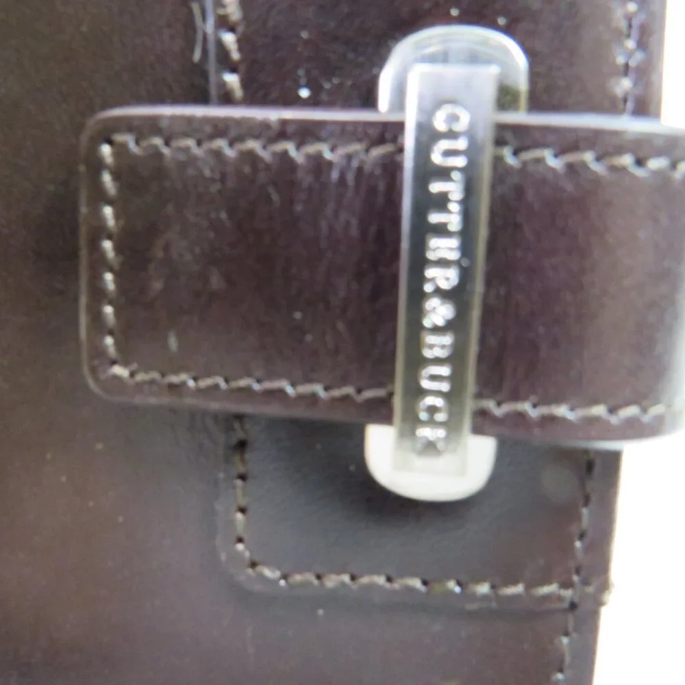 Cutter and Buck Genuine Leather Travel Wallet w Large Pocket & Notepad w Box
